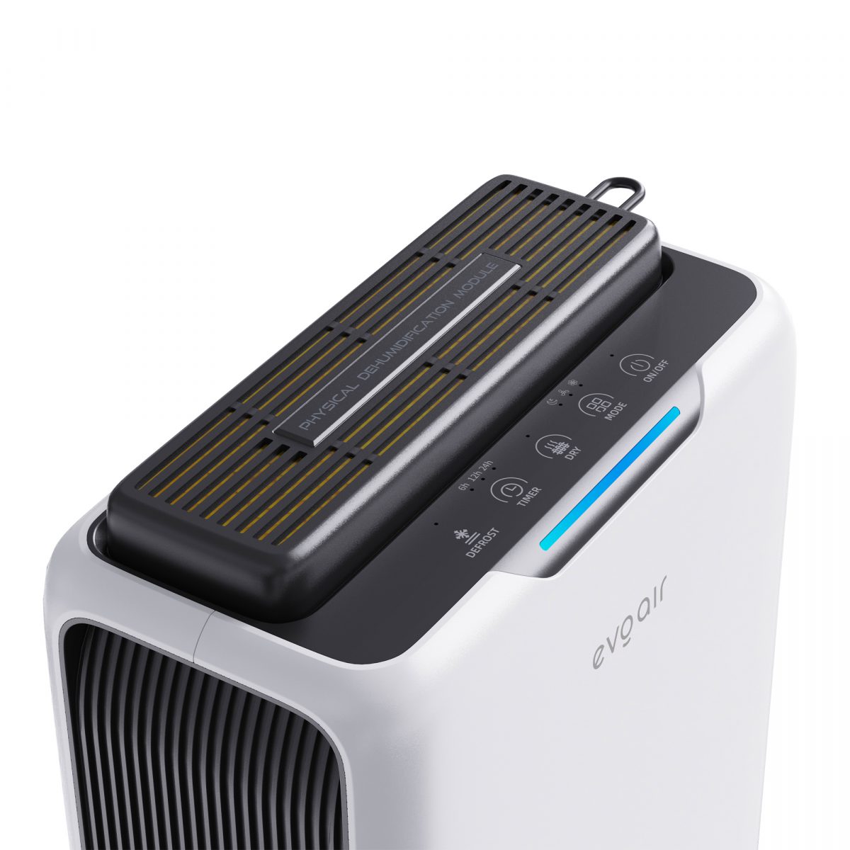 Осушувач повітря Evoair HUMIXDUO, 500 мл/добу, 3 режими, безшумний, підсвітка, таймер 48 год, бак 2.5 л, білий