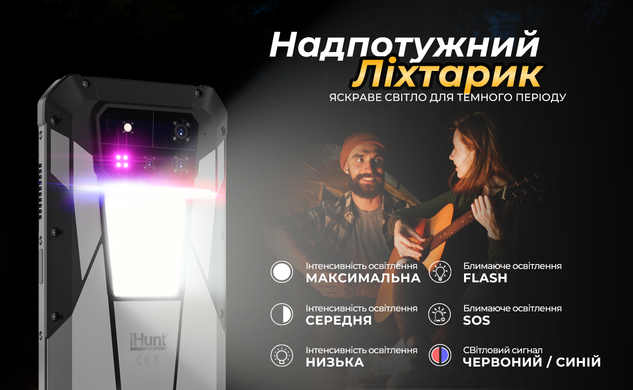 Протиударний телефон iHunt Tank 4 PRO – 512 ГБ / 32 ГБ, захищений корпус IP68/IP69K, акумулятор 11000 мА·г, 4G, NFC, Android