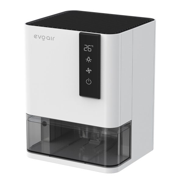 Осушувач повітря Evoair HIDRY, 700 мл/добу, 1 л резервуар, датчики вологості й температури, підсвічування, авторозморожування
