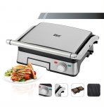 Електричний подвійний гриль iHunt Bro Dual Grill XXL, 2200 Вт, знімні пластини, нержавіюча сталь, 29×23 см, відкриття 180°