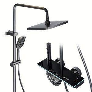 Розумний душовий комплект, iHunt MZ140BL, світлодіодний дисплей, цифровий дисплей, 4 режими потоку, регулювання