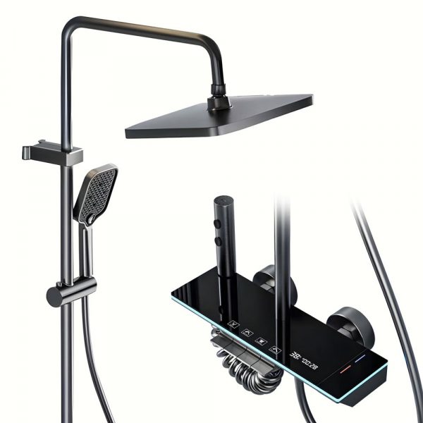 Розумний душовий комплект, iHunt MZ140BL, світлодіодний дисплей, цифровий дисплей, 4 режими потоку, регулювання