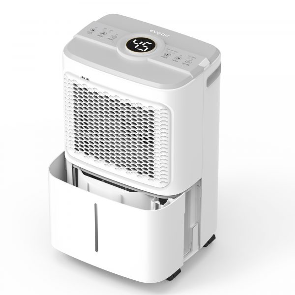 Осушувач повітря Evoair Dryora 10, 10 л/добу, датчик вологості, сушіння білизни, резервуар 1,6 л, білий