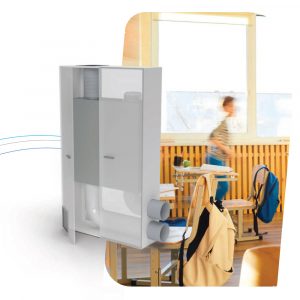 Припливно‑витяжна установка Helty Flow M800 Steel, 800 м³/год, ККД 80 %, 28–49 dB(A), для приміщень до 480 м²