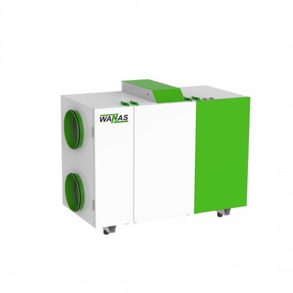 Припливно-витяжна система Wanas Combo 1330 Light Smart з зволоженням, Wi‑Fi, 1330 м³/год, до 600 м² вентиляції, зволоження, рекуперація повітря